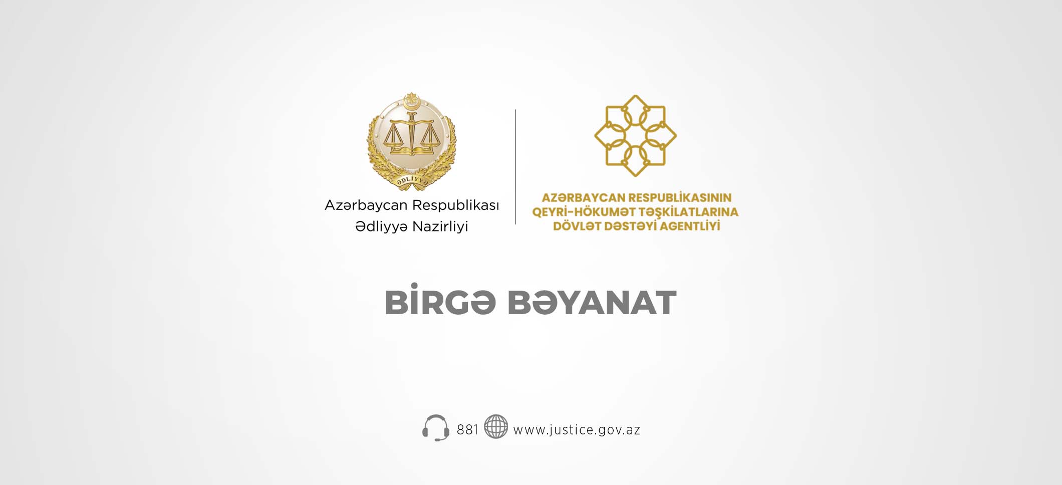 Ədliyyə Nazirliyi və QHT-lərə Dövlət Dəstəyi Agentliyinin birgə bəyanatı